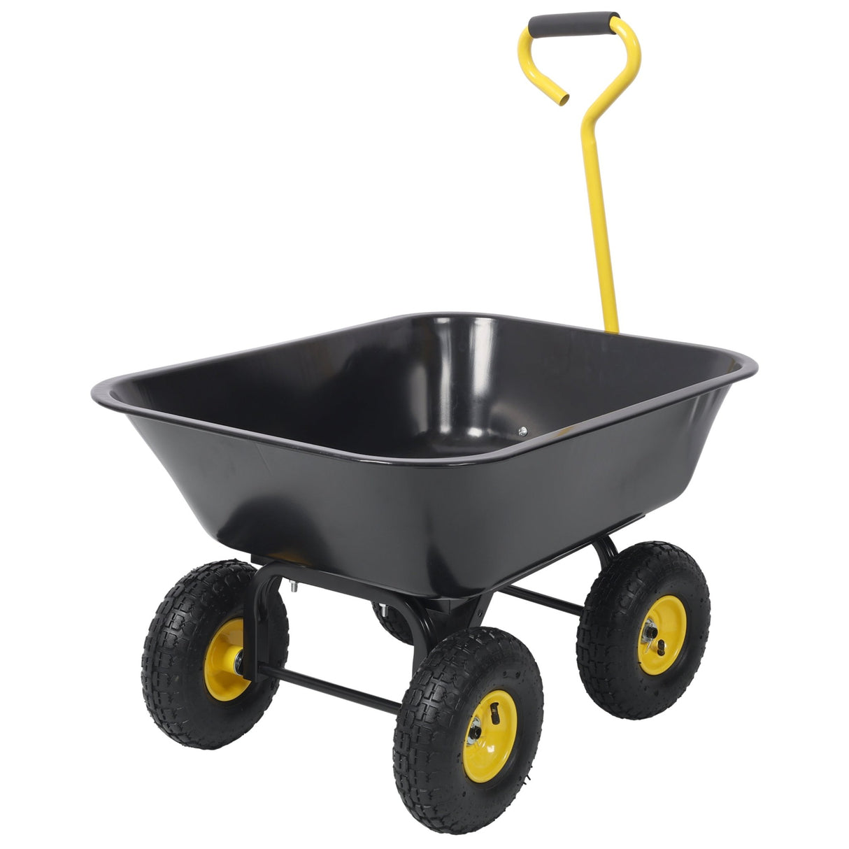 Metal Dumping Cart 600lb Garden Cart Utility Yard Cart with 10 Inch Tires for Lawn Gardening Construction - Fab Heavy Parts