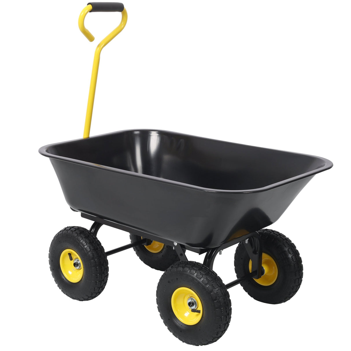 Metal Dumping Cart 600lb Garden Cart Utility Yard Cart with 10 Inch Tires for Lawn Gardening Construction - Fab Heavy Parts
