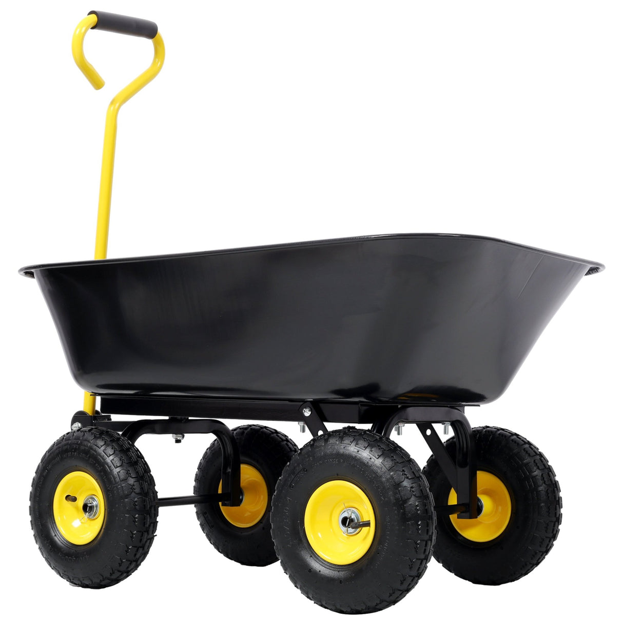 Metal Dumping Cart 600lb Garden Cart Utility Yard Cart with 10 Inch Tires for Lawn Gardening Construction - Fab Heavy Parts