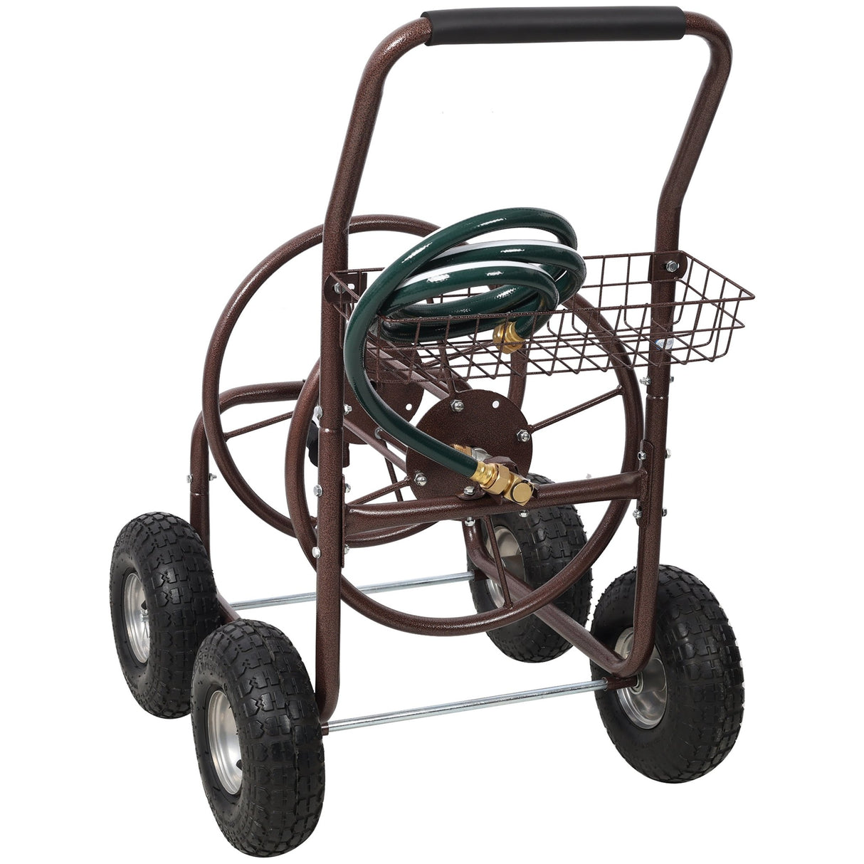 Metal Hose Reel Cart with Wheels Heavy Duty Hose Caddie 250 Ft Hose Capacity - Fab Heavy Parts