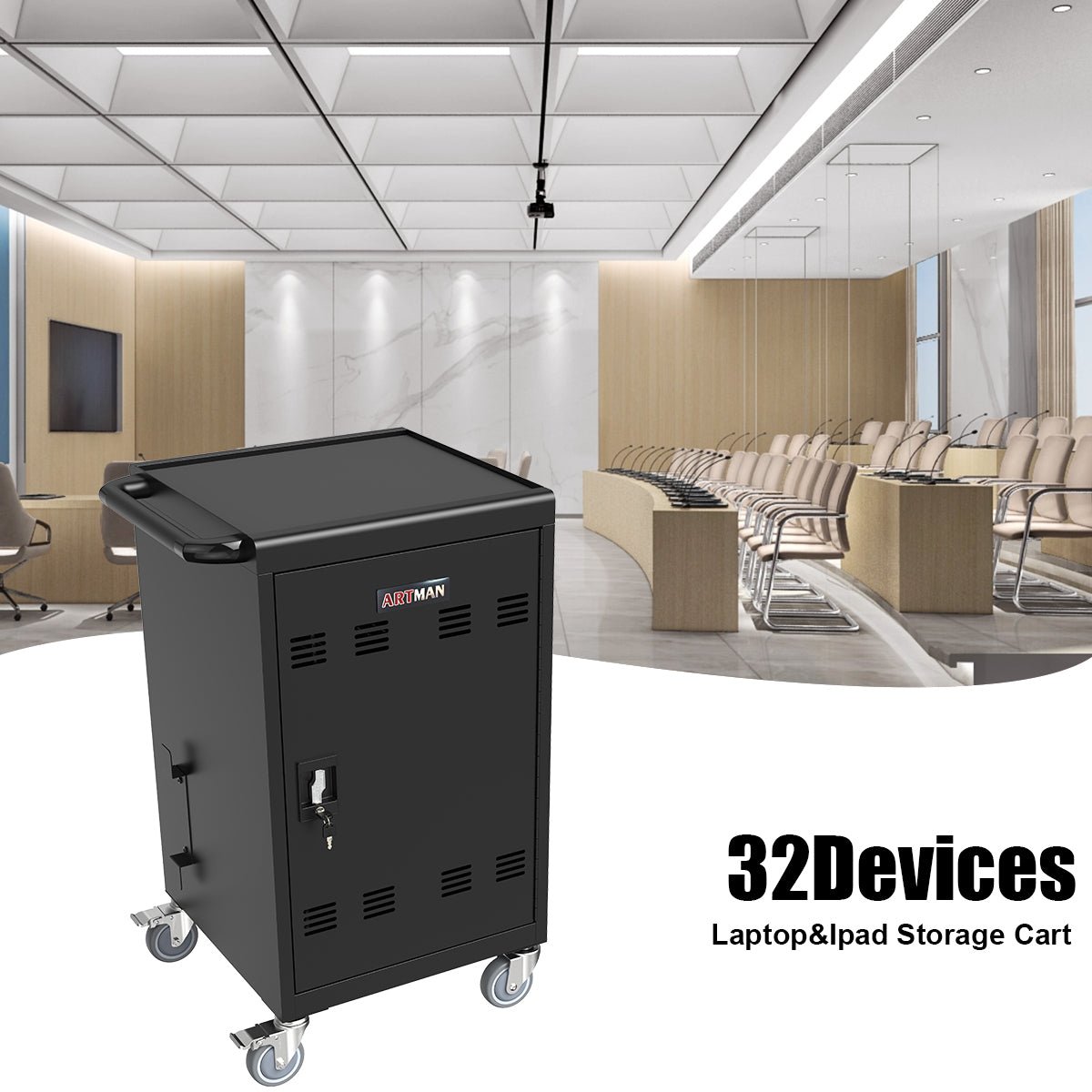 Mobile Charging Cart and Cabinet 32 - Device - Fab Heavy Parts