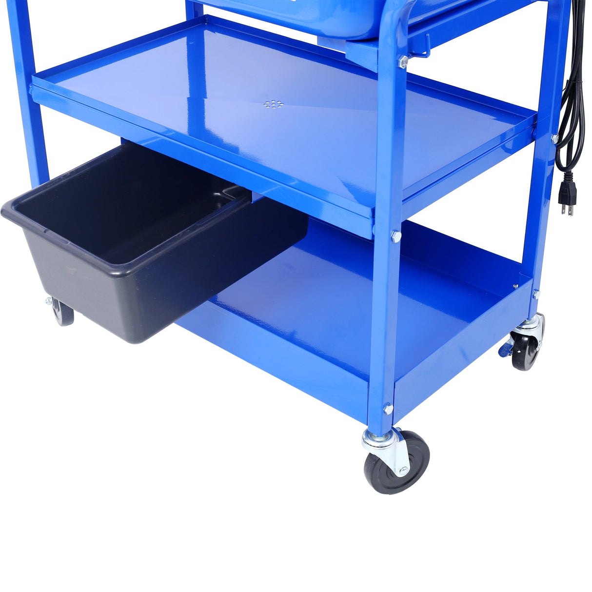 Mobile Parts Washer 20 Gallon Capacity with Water Based Cleaning Solutions Heavy Duty 20 Gauge Steel 325 GPH Pump Power with Drain Tray - Fab Heavy Parts