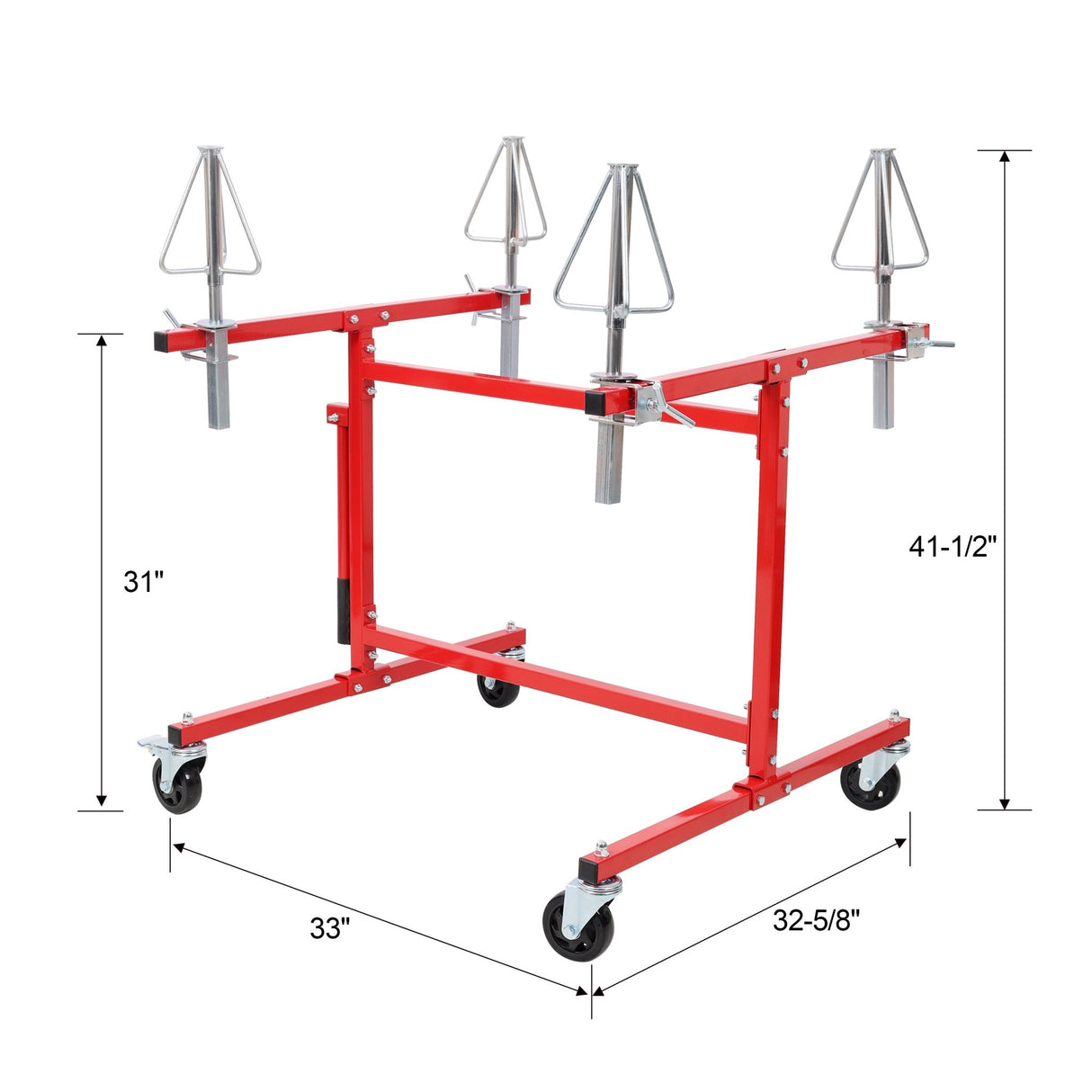 Mobile Wheel Panel Paint Stand Wheel Rim Painting Stand Auto Body Stand - Red - Fab Heavy Parts