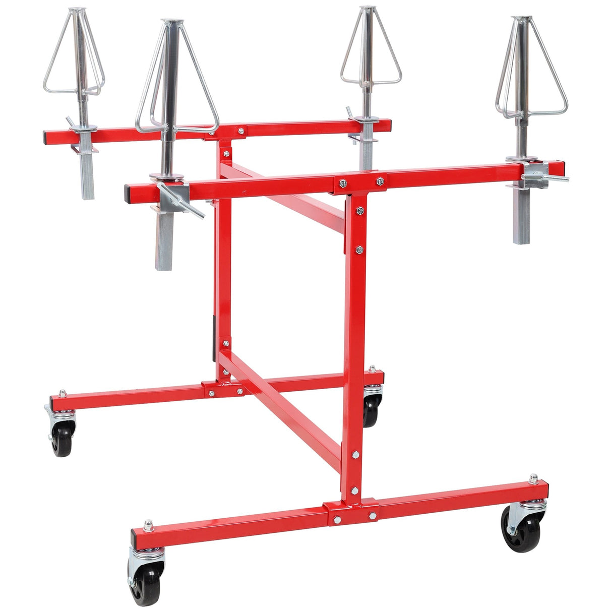 Mobile Wheel Panel Paint Stand Wheel Rim Painting Stand Auto Body Stand - Red - Fab Heavy Parts