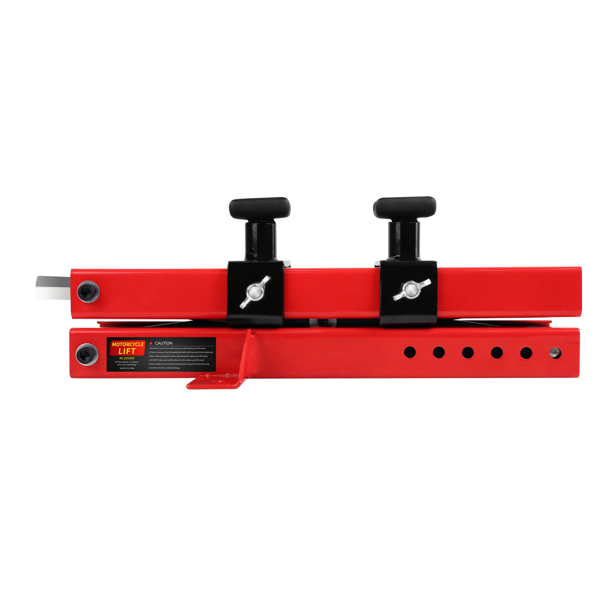 Motorcycle Center Scissor Lift Jack Hoist Stand Bikes ATVs Scooter Crank with Saddle and Safety Pins 1100 LB - Fab Heavy Parts