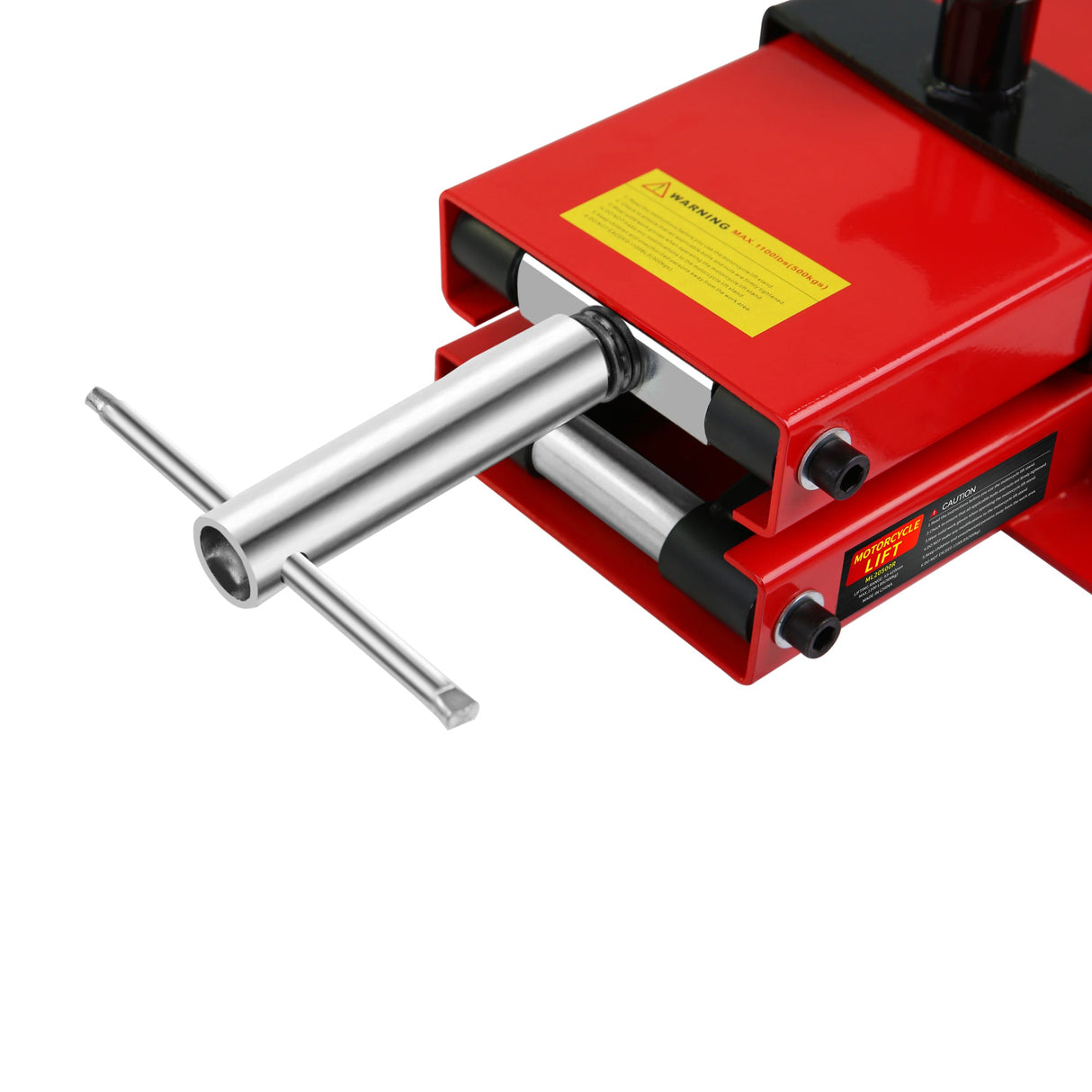 Motorcycle Center Scissor Lift Jack Hoist Stand Bikes ATVs Scooter Crank with Saddle and Safety Pins 1100 LB - Fab Heavy Parts