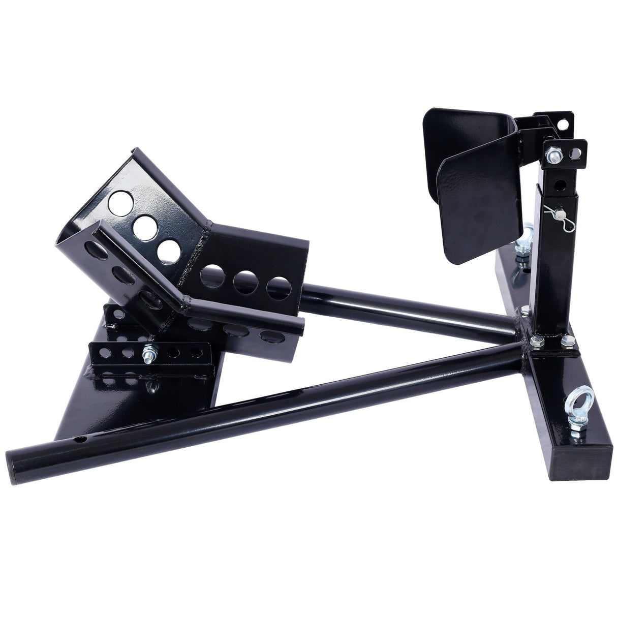 Motorcycle Front Tire Motorbike Chock for 17" - 21" Wheels Locking Adjusting Stand - Black - Fab Heavy Parts