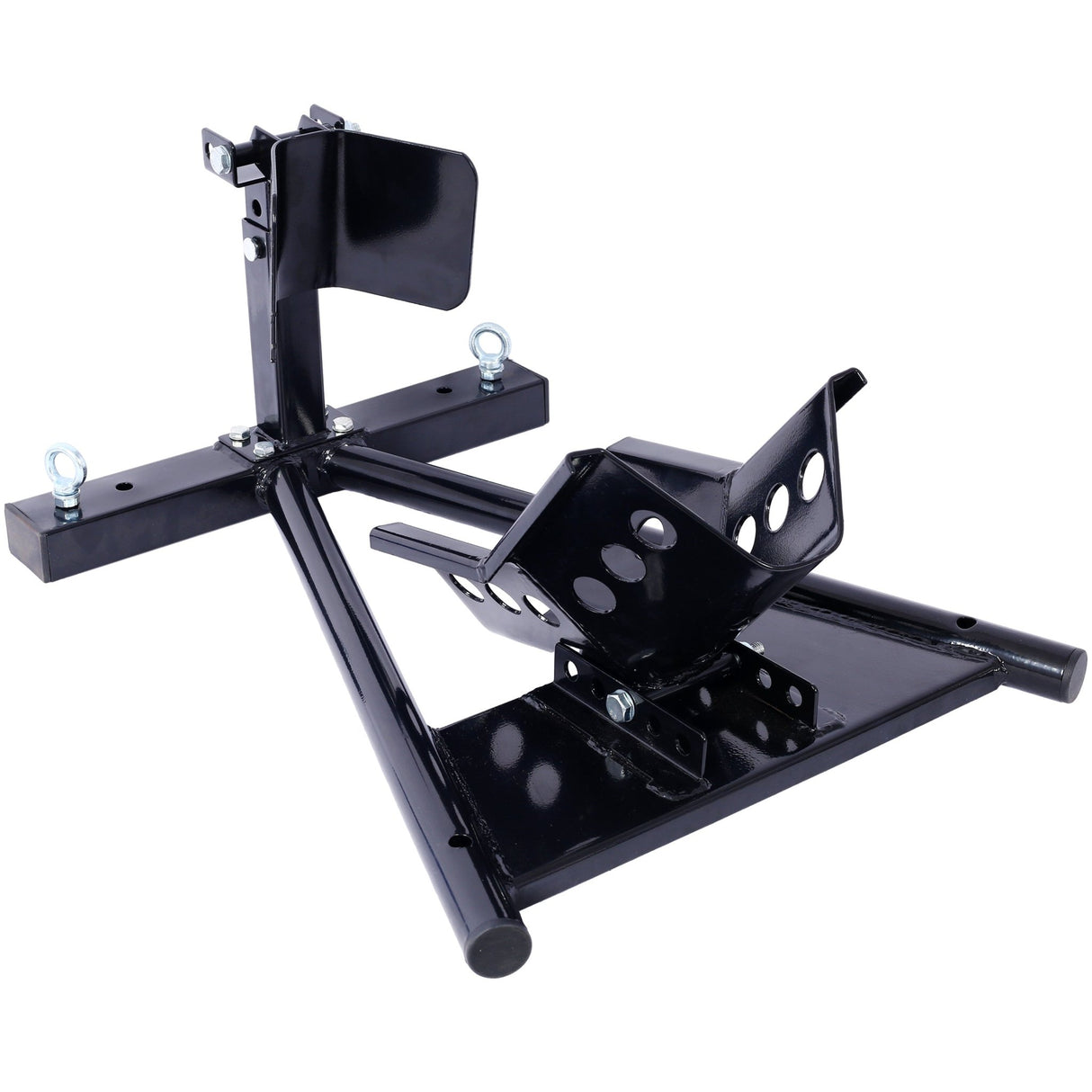 Motorcycle Front Tire Motorbike Chock for 17" - 21" Wheels Locking Adjusting Stand - Black - Fab Heavy Parts