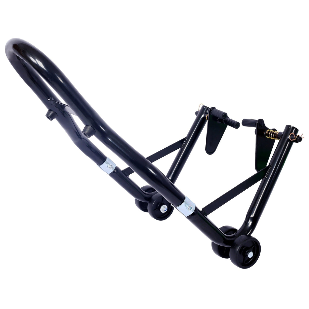 Motorcycle Stand 1000LB Sport Bike Front and Rear Wheel Lift Swingarm Paddock U - Black - Fab Heavy Parts