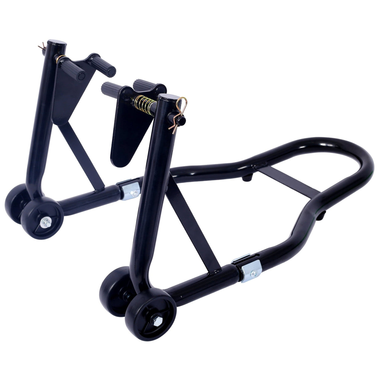 Motorcycle Stand 1000LB Sport Bike Front and Rear Wheel Lift Swingarm Paddock U - Black - Fab Heavy Parts
