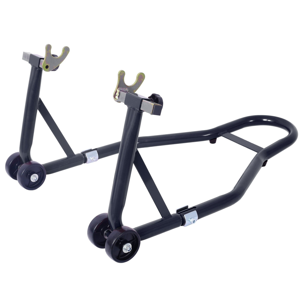 Motorcycle Stand 1000LB Sport Bike Front and Rear Wheel Lift Swingarm Paddock U - Black - Fab Heavy Parts
