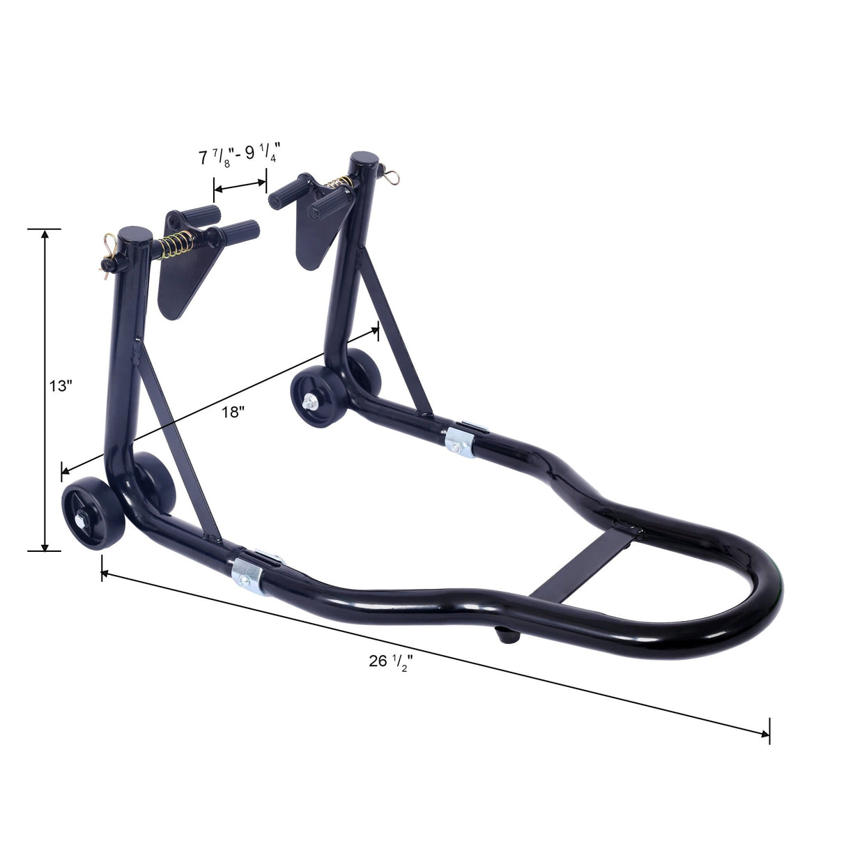 Motorcycle Stand 1000LB Sport Bike Front and Rear Wheel Lift Swingarm Paddock U - Black - Fab Heavy Parts