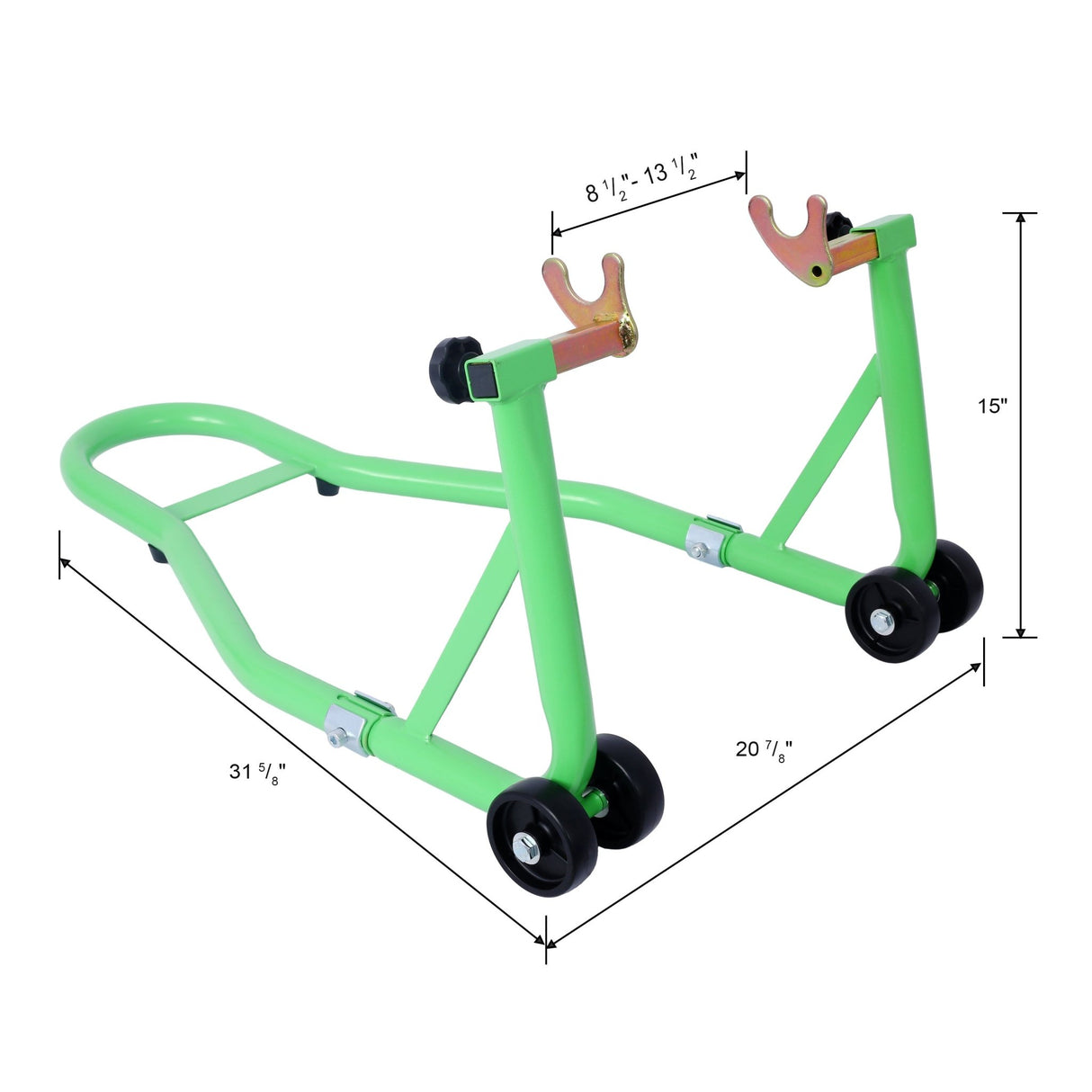Motorcycle Stand 1000LB Sport Bike Front and Rear Wheel Lift Swingarm Paddock U - Green - Fab Heavy Parts
