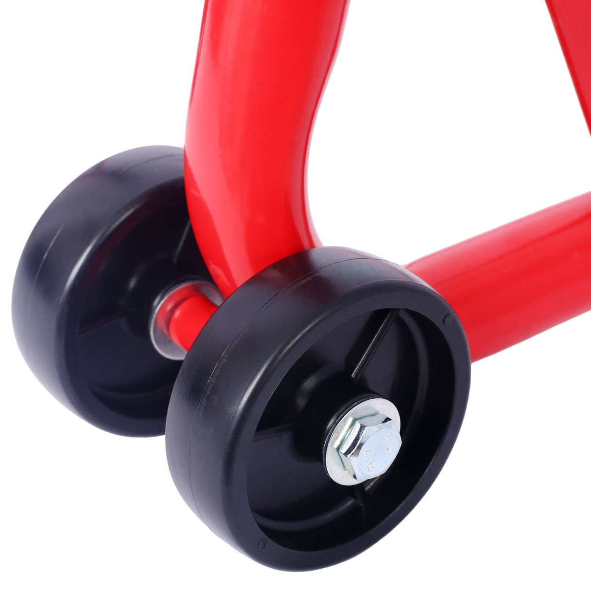 Motorcycle Stand 1000LB Sport Bike Front and Rear Wheel Lift Swingarm Paddock U - Red - Fab Heavy Parts