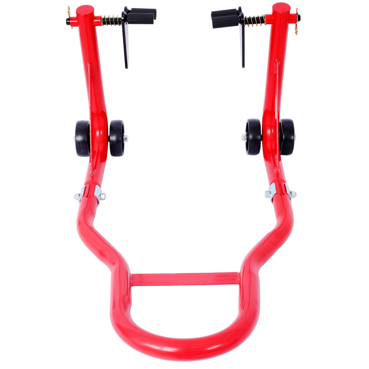 Motorcycle Stand 1000LB Sport Bike Front and Rear Wheel Lift Swingarm Paddock U - Red - Fab Heavy Parts