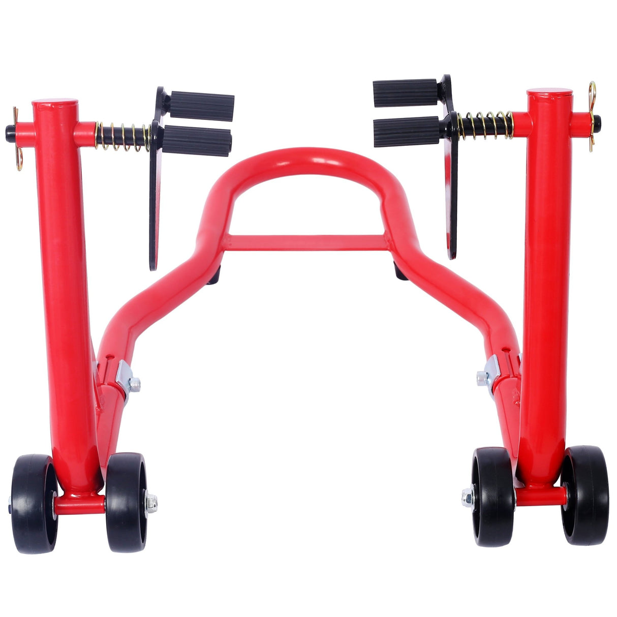 Motorcycle Stand 1000LB Sport Bike Front and Rear Wheel Lift Swingarm Paddock U - Red - Fab Heavy Parts