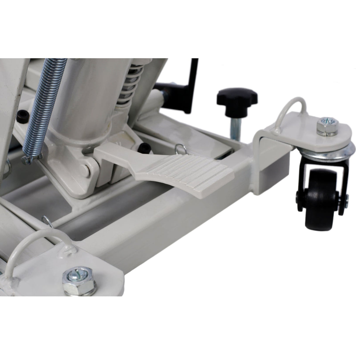 MovYard® Hydraulic Motorcycle Lift Jack 1500 LBS Capacity ATV Scissor Portable Table with 4 Wheels Foot - Operated Hoist Stand with 2xtie Down Gray - Fab Heavy Parts