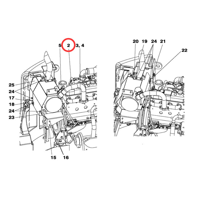 Muffler Exhaust Pipe KAH1355 Fits for CASE Excavator CX75SR CX80 - Fab Heavy Parts