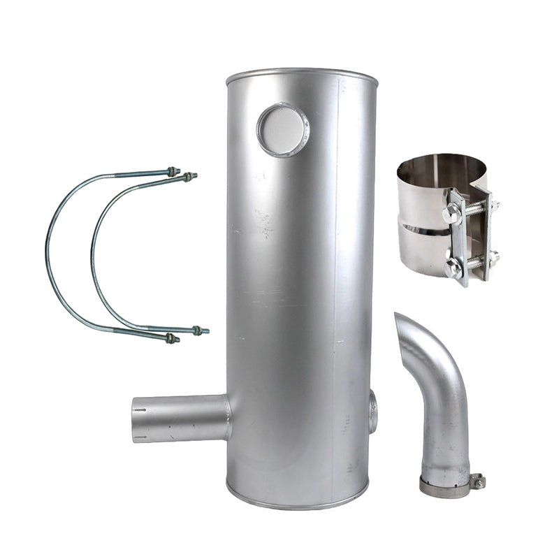 Muffler Silencer VOE14541655 with Clamp and 2Pcs U - Bolt Fits for Volvo Engine D12D Excavator EC330B EC330C EC360B EC360C EC460B EC460C EC360 EC460 EC380D EC480D - Fab Heavy Parts