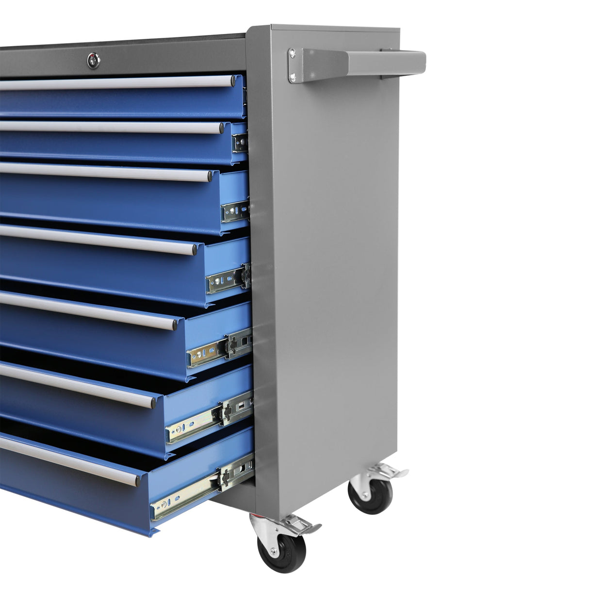 Multifunctional Mechanic Rolling Tool Chest Storage Cabinet with 7 - Drawer Wheels - Blue Gray - Fab Heavy Parts