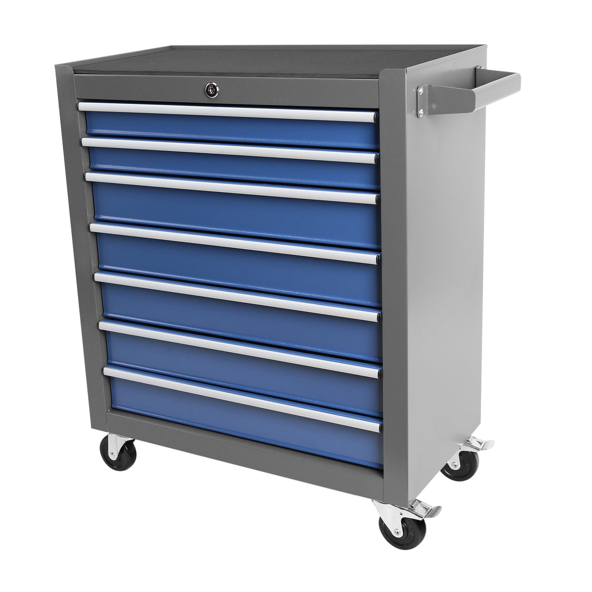 Multifunctional Mechanic Rolling Tool Chest Storage Cabinet with 7 - Drawer Wheels - Blue Gray - Fab Heavy Parts