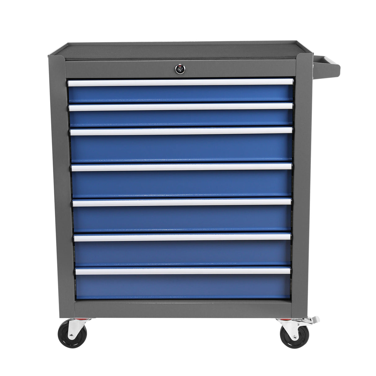 Multifunctional Mechanic Rolling Tool Chest Storage Cabinet with 7 - Drawer Wheels - Blue Gray - Fab Heavy Parts