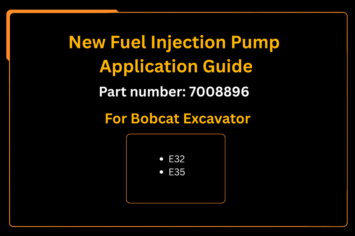 New Fuel Injection Pump 7008896 Aftermarket Replacement For Bobcat E32 E35 Excavator - Fab Heavy Parts