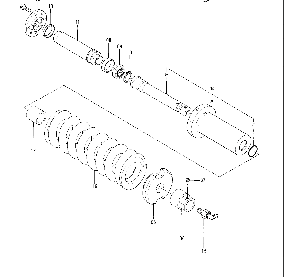 New Track Adjuster Cylinder Assembly 9106414 for Hitachi EX60 - 2 EX60 - 3 EX75UR EX75UR - 3 - Fab Heavy Parts