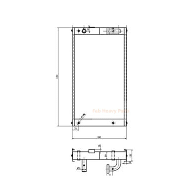 ヒュンダイ掘削機R290LC-7 R250LC-7A R290LC-7A用の油圧オイルクーラー11N8-43204