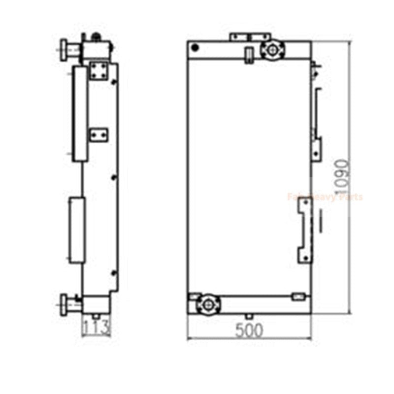 油圧オイルクーラー11Q6-40640 11Q6-40641 Hyundai掘削機R210LC-9 R210NLC-9 R250LC-9 R210W-9