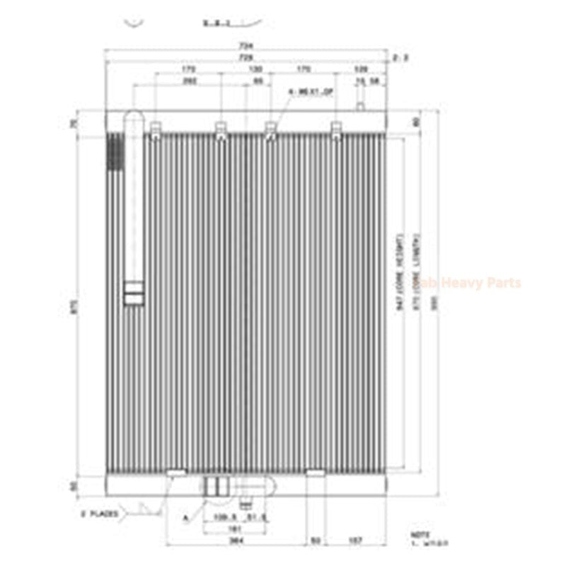 Hydraulic Oil Cooler 2202-9061A-02 for Doosan Excavator S220LC-V S225LL S220LC-6