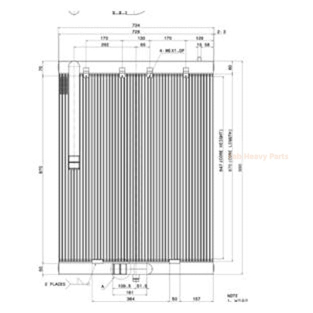 Hydraulic Oil Cooler 2202-9061A-02 for Doosan Excavator S220LC-V S225LL S220LC-6