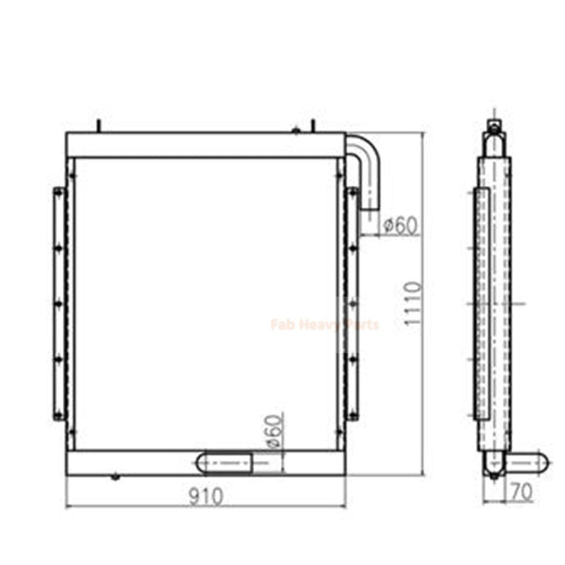 Hydraulic Oil Cooler for Kato Excavator HD1430-1