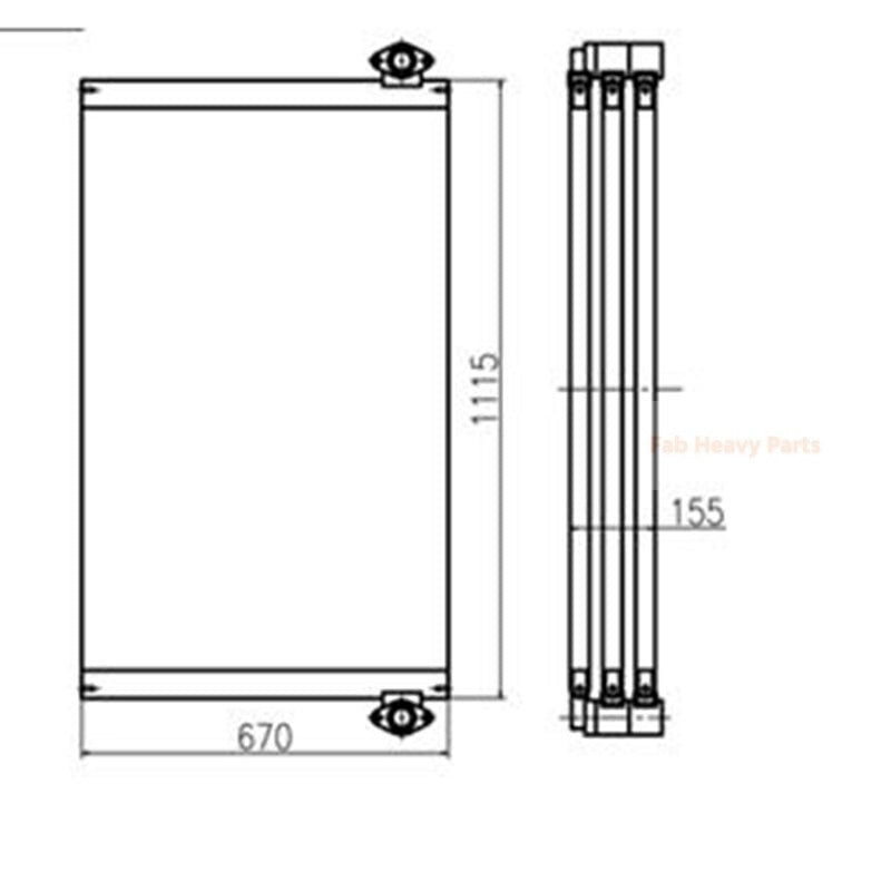 Hydraulic Oil Cooler K9001935 for Doosan Excavator DH500-7 DX420 DX480LC DX520