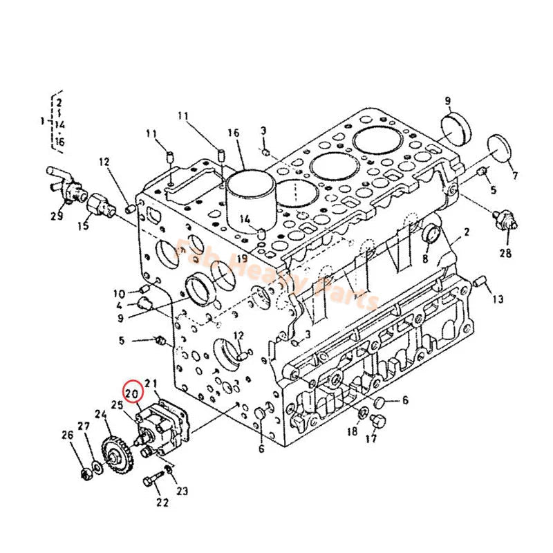 Oil Pump 15471 - 35010 for Kubota Excavator KH - 101 KH - 151 KX101 KX151 Tractor L2500DT L2500F L2850DT - Fab Heavy Parts