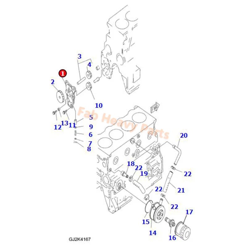 Oil Pump 6204 - 51 - 1201 Fits for Komatsu Engine 3D95S 4D95L - 1 S4D95LE - 3 Wheel Loader WA65 - 5 WA70 - 5 WA80 - 5 - Fab Heavy Parts