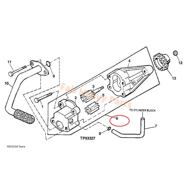 Oil Pump RE502269 Fits for John Deere Tractor 2541 3310 3410 5210 5310 5403 5410 5520 6020 - Fab Heavy Parts