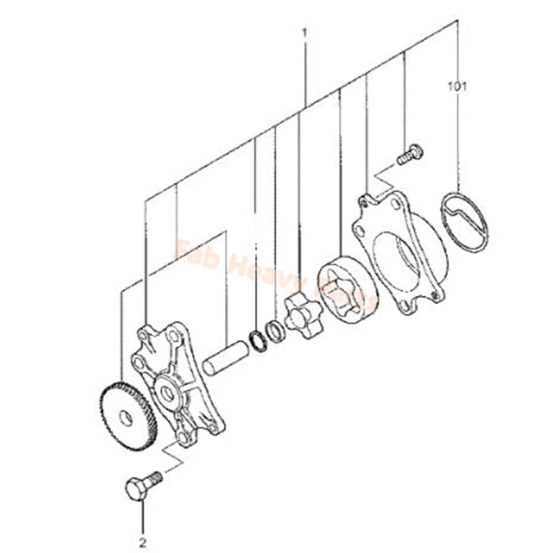 Oil Pump XJAF - 01670 for Hyundai Excavator R28 - 7 R35 - 7 R36N - 7 R25Z - 9A R27Z - 9 - Fab Heavy Parts