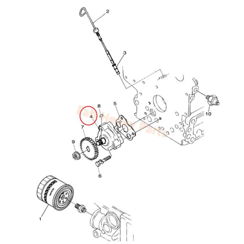 Oil Pump YF1 - 68513 - 50 - 12 for Yamaha Generator EDL13000STE EDL7000SE EDL11000SE - Fab Heavy Parts