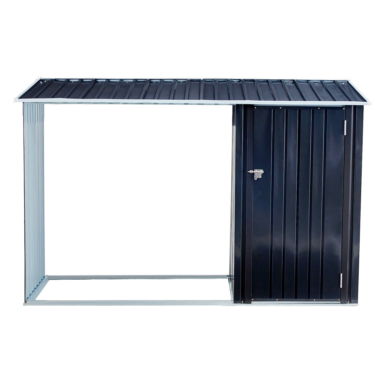 Outdoor Firewood Storage Shed Rack with Log Holder Galvanized Steel 98” - Fab Heavy Parts