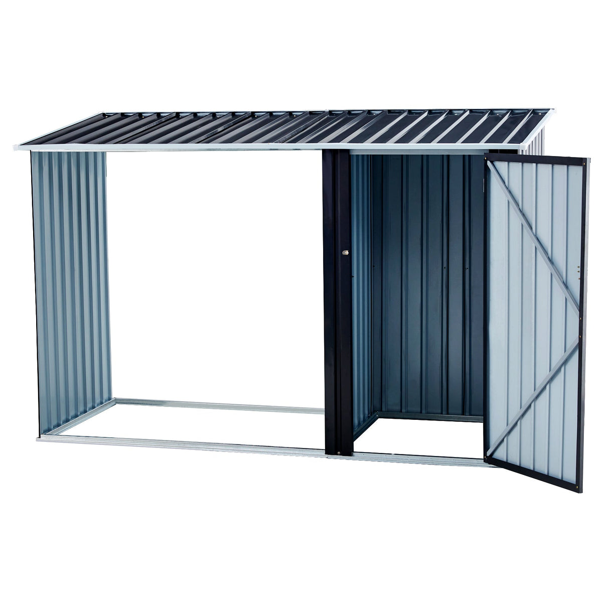 Outdoor Firewood Storage Shed Rack with Log Holder Galvanized Steel 98” - Fab Heavy Parts