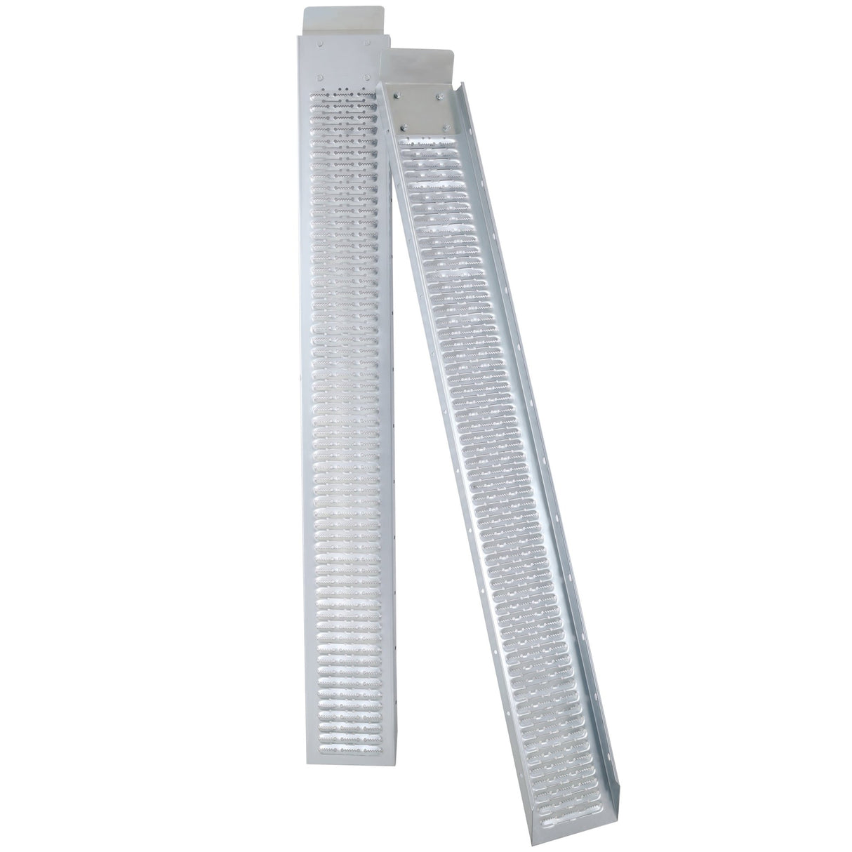 Pack of 2 74" L 960lbs Capacity Loading Ramps with 2Pcs Tie Straps 1Pair Gloves - Silver - Fab Heavy Parts