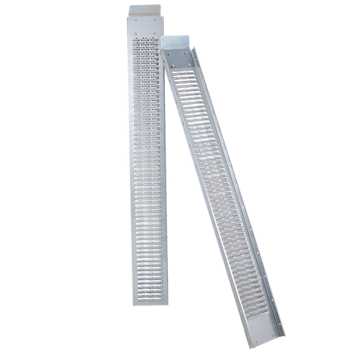 Pack of 2 77" L 960lbs Capacity Loading Ramps with 4pcs Pedal - Silver - Fab Heavy Parts