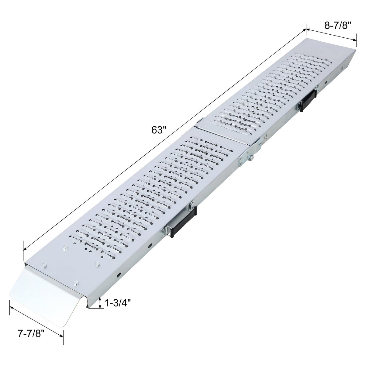 Pack of 2 Loading Ramps Folding 950 lbs Max Size 63'' - Silver - Fab Heavy Parts