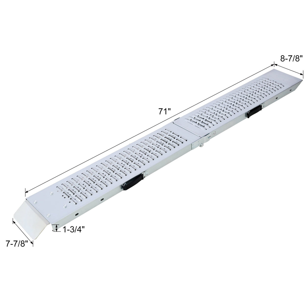 Pack of 2 Loading Ramps Folding 950 lbs Max Size 71'' - Silver - Fab Heavy Parts