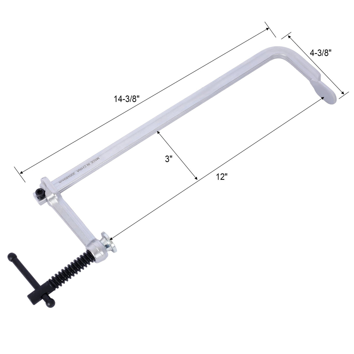 Pack of 4 Bar Clamps Set Drop Forged Steel F Clamps 12 inch x 3 inch Throat - Silver - Fab Heavy Parts