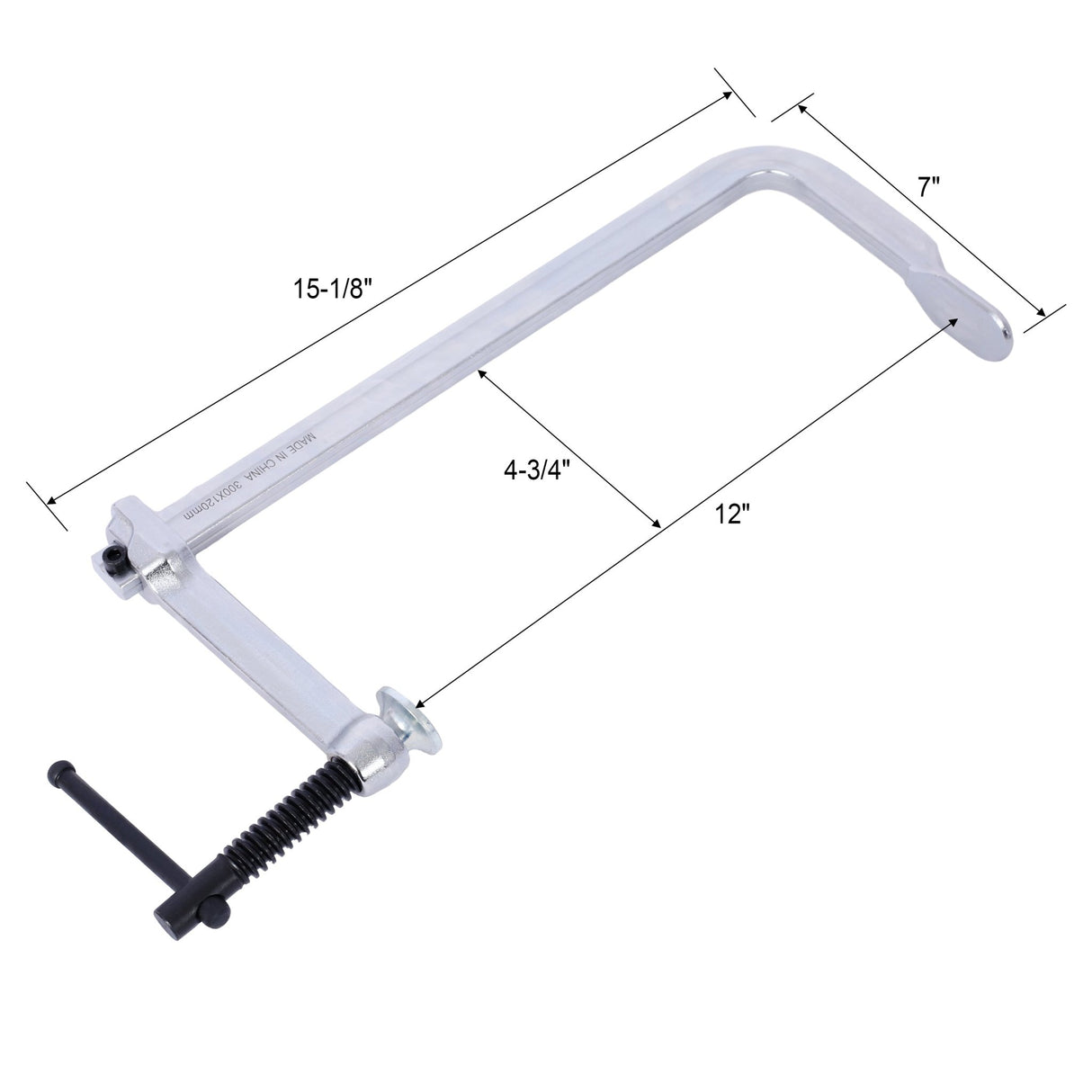 Pack of 4 Bar Clamps Set Drop Forged Steel F Clamps 12 inch x 4 - 3/4 inch Throat - Silver - Fab Heavy Parts