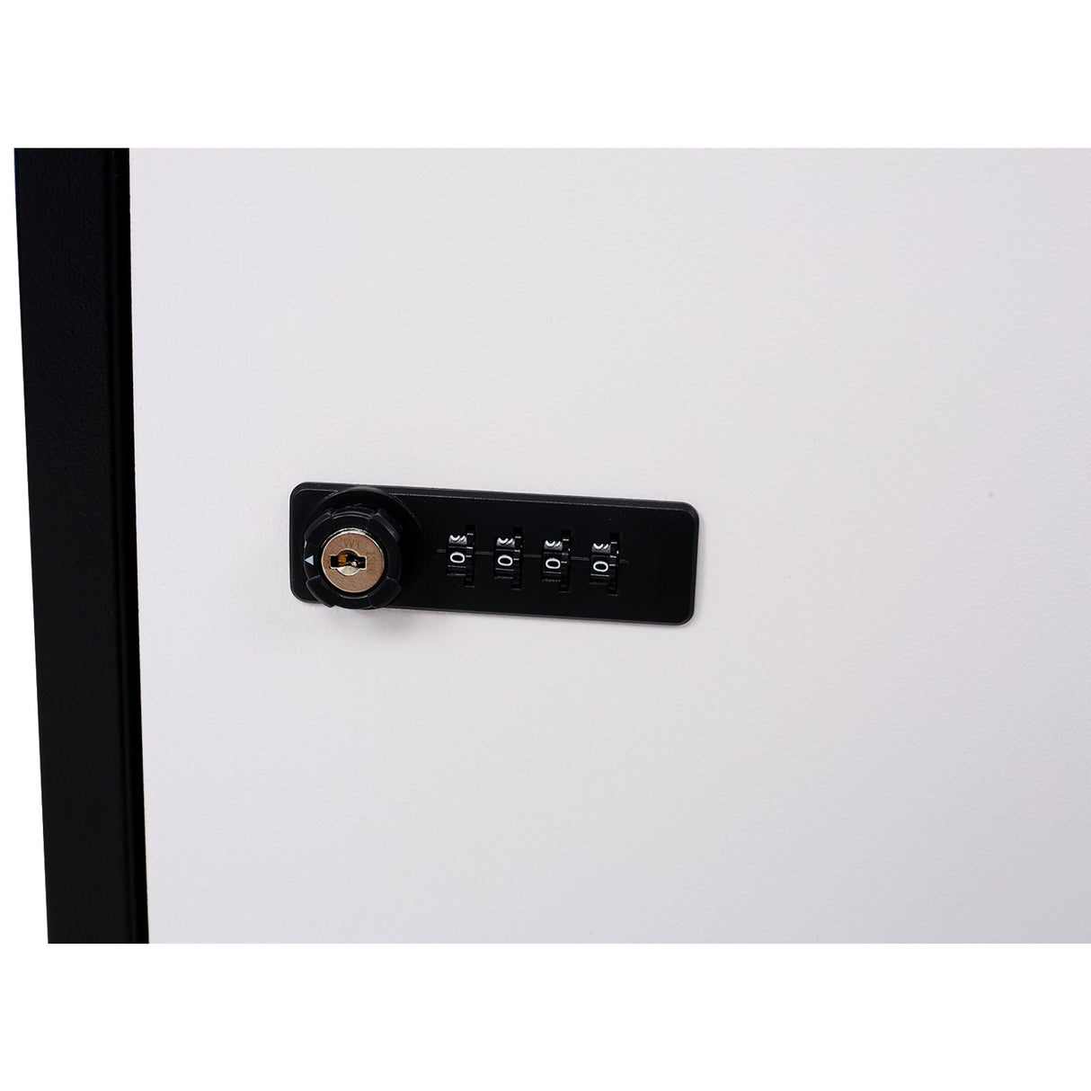 Package Delivery Box 14'' x 11.3'' x 42'' Galvanized Steel Parcel Mailbox w/ Code Lock & Mounting Hardware - Black and White - Fab Heavy Parts