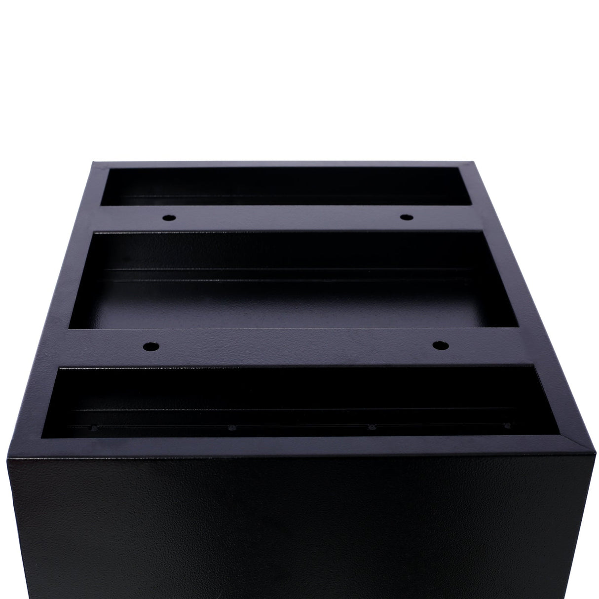 Package Delivery Box 14'' x 11.3'' x 42'' Galvanized Steel Parcel Mailbox w/ Code Lock & Mounting Hardware - Black and White - Fab Heavy Parts