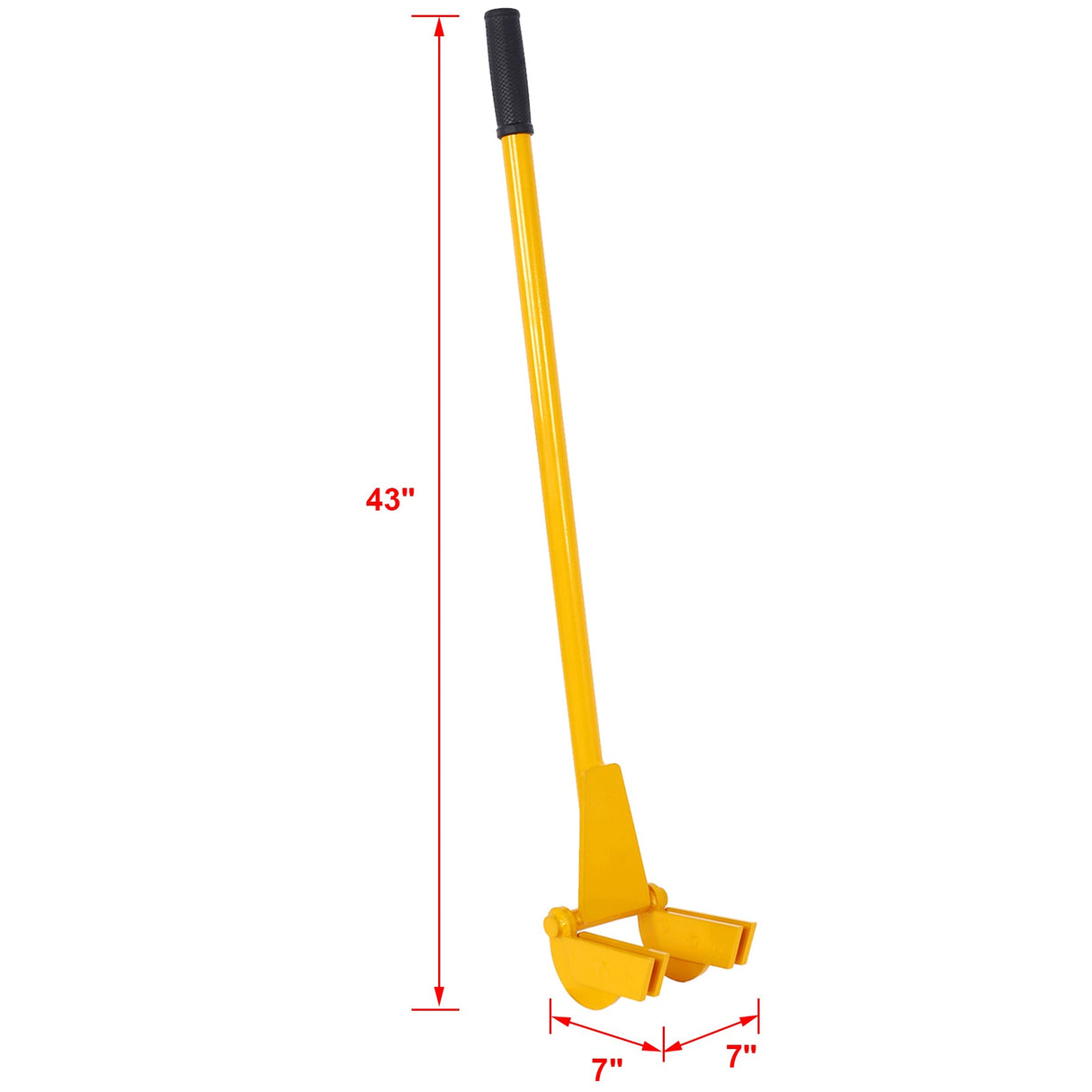 Pallet Buster Tool with 43in Long Handle Deck Wrecker Pry Bar Board Removal - Yellow - Fab Heavy Parts
